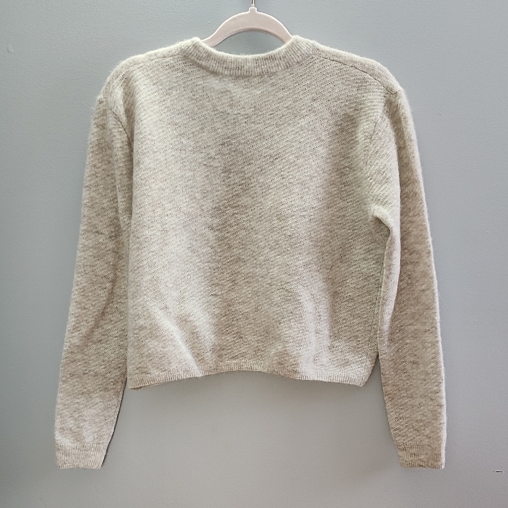 ARITZIA WILFRED Aubri Oatmeal Alpaca wool blend Crewneck Sweater cozy sweater - Picture 6 of 10